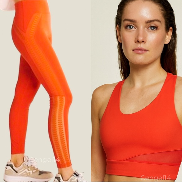 Free People Pants - Free People Movement Set - Textured Orange Yoga Athleisure  – Size S NWT